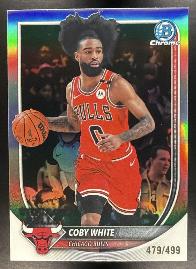 COBY WHITE 2025-26 BOWMAN #BCV-71 CHROME REFRACTOR 479/499 BULLS