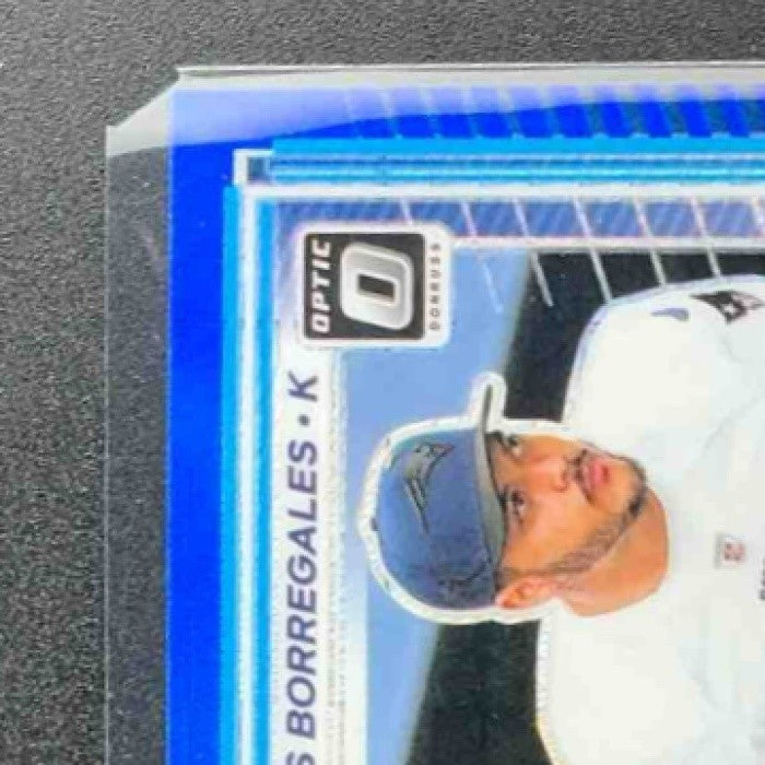 2025 Panini Donruss Optic Andres Borregales #287 Rated Rookie Blue Hyper Prizm