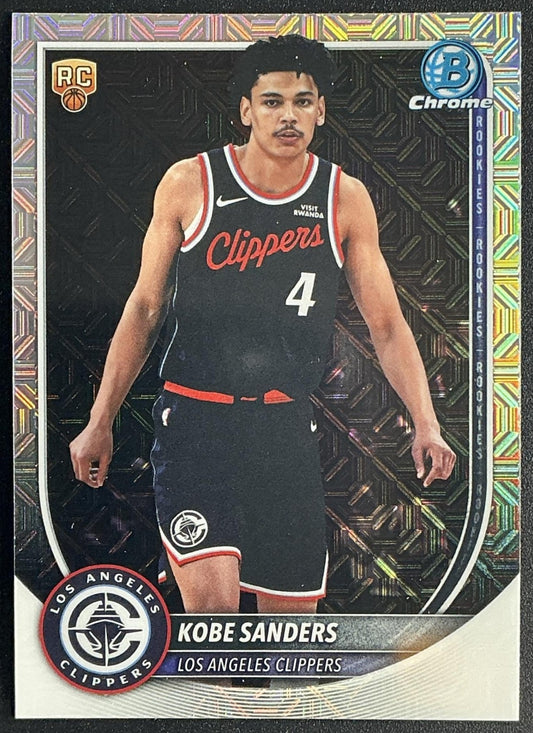 KOBE SANDERS 2025-26 BOWMAN #BCV-47 CHROME MOJO REFRACTOR RC CLIPPERS