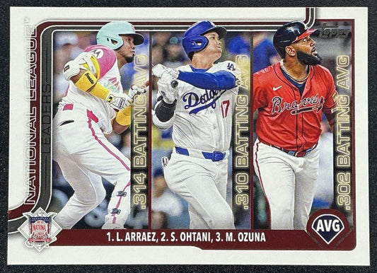 SHOHEI OHTANI LUIS ARRAEZ MARCELL OZUNA 2025 TOPPS COMPLETE SETS #347