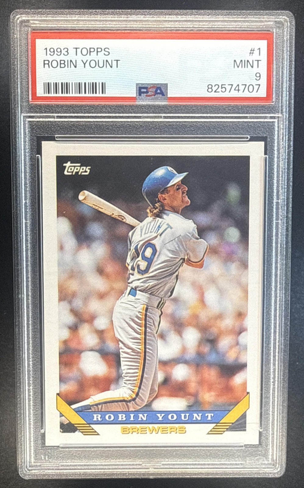 ROBIN YOUNT 1993 TOPPS #1 BREWERS PSA 9