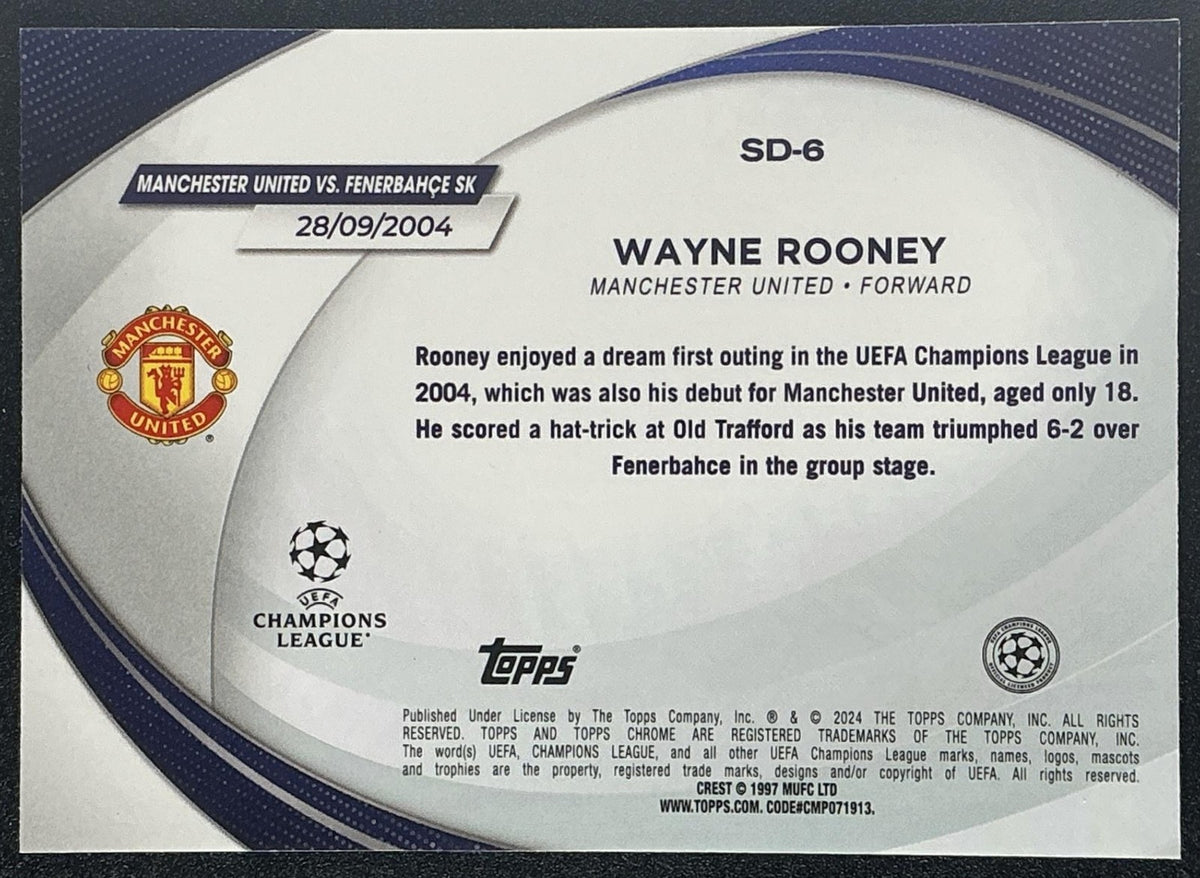 2023 Topps Chrome UEFA Club Competitions Wayne Rooney #SD-6 Starball Debuts