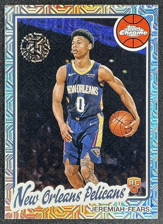 JEREMIAH FEARS 2025-26 TOPPS #TC-JF 1980-81 CHROME MOJO REFRACTOR RC PELICANS
