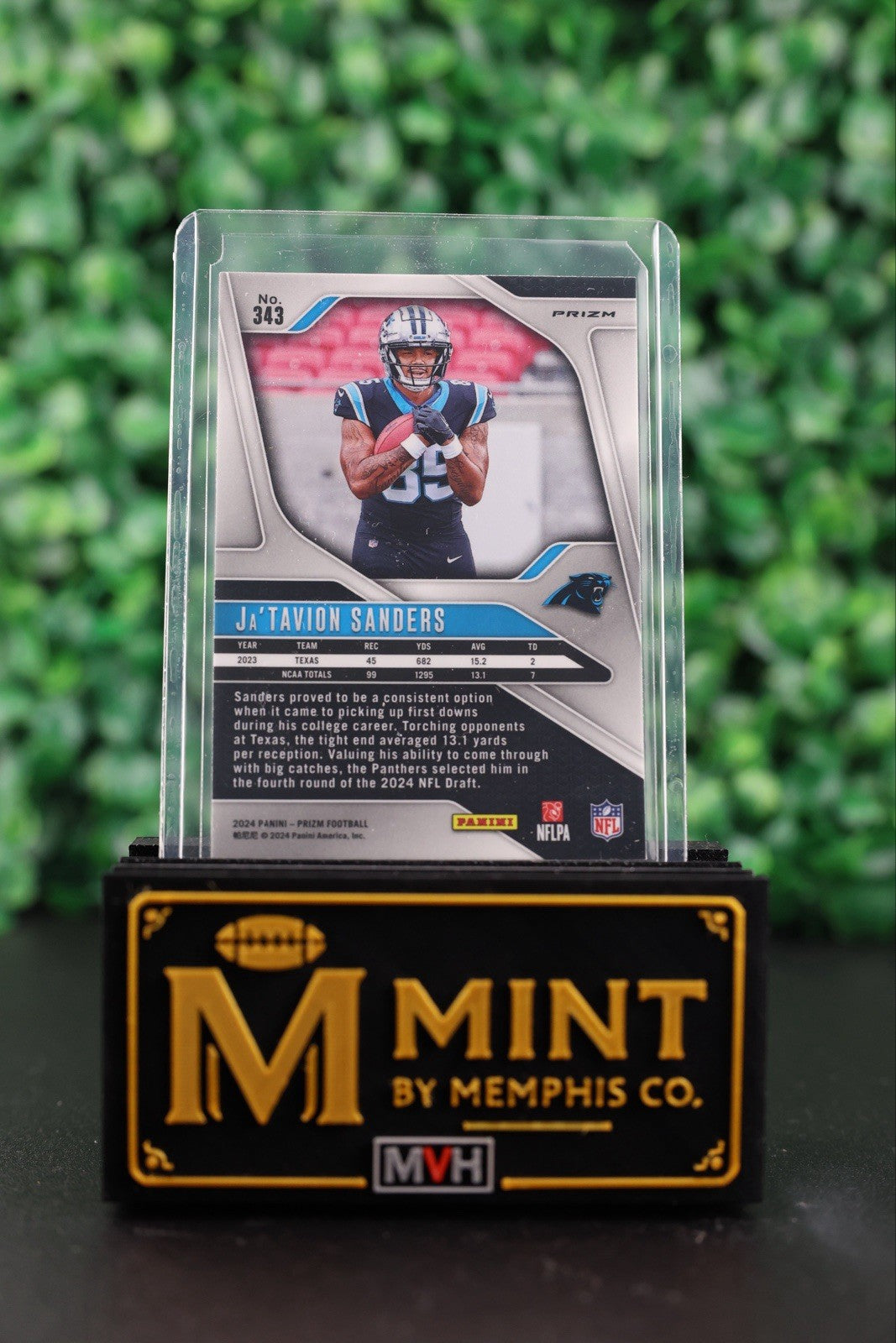 JaTavion Sanders 2024 Prizm Rookies #343 Silver Prizm RC Panthers