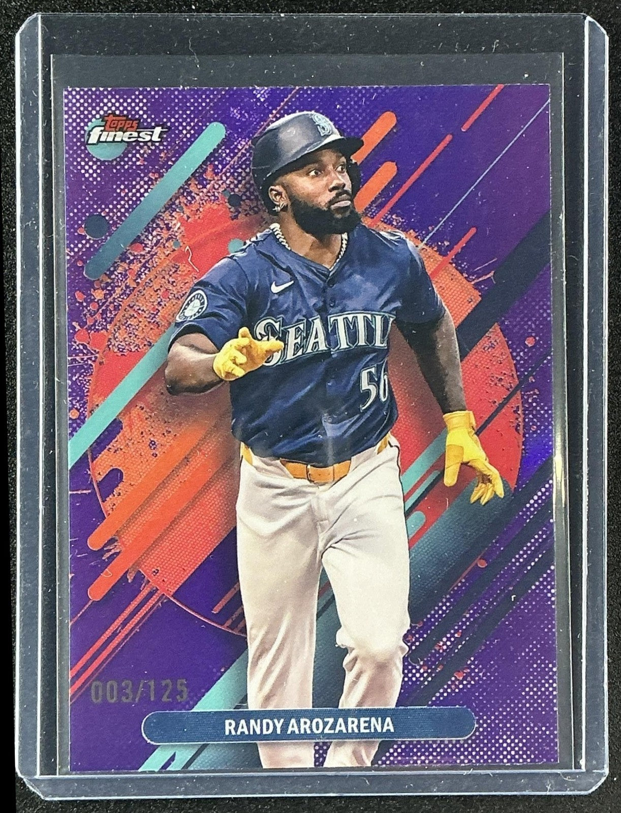 RANDY AROZARENA 2025 TOPPS FINEST #238 RARE PURPLE REFRACTOR 3/125 MARINERS