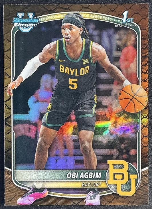 OBI AGBIM 2025-26 BOWMAN #BCP-9 CHROME REPTILIAN REFRACTOR 1ST PROSPECT BEARS
