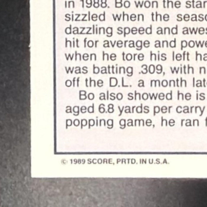 BO JACKSON 1989 SCORE #330 ROYALS