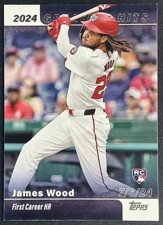 JAMES WOOD 2025 TOPPS #GH-13 2024'S GREATEST HITS RC NATIONALS