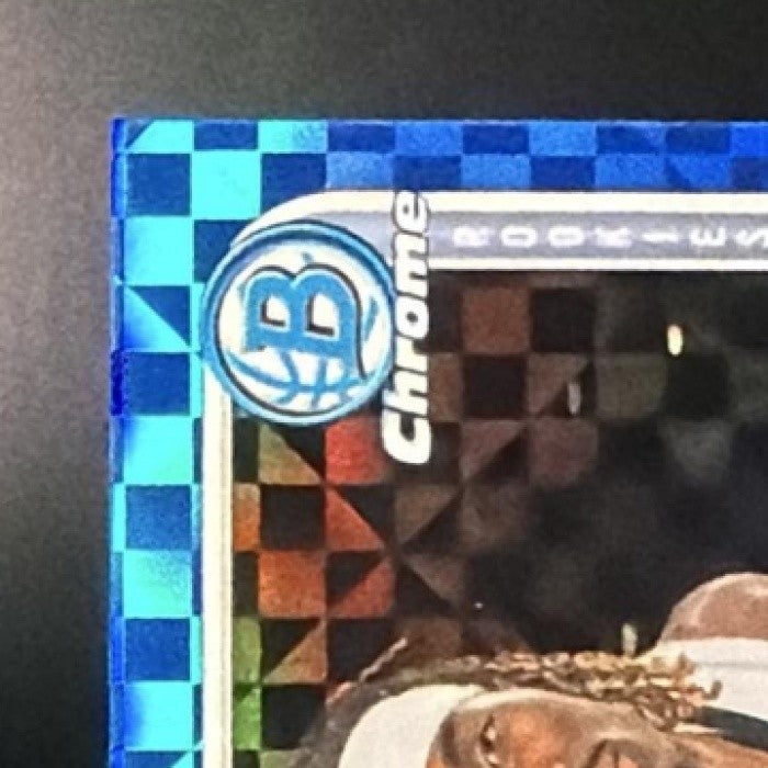 2025 Bowman Jahmai Mashack #BCA-JM Chrome Auto Blue X-Fractor /150 RC