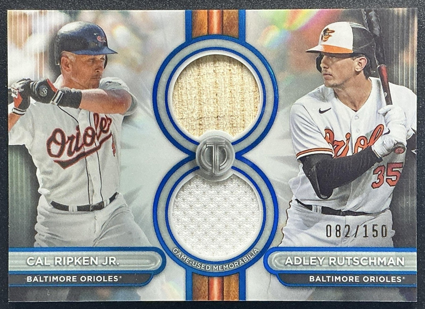 2024 Topps Tribute Adley Rutschman Cal Ripken Jr. Dual Relics Player Blue /150