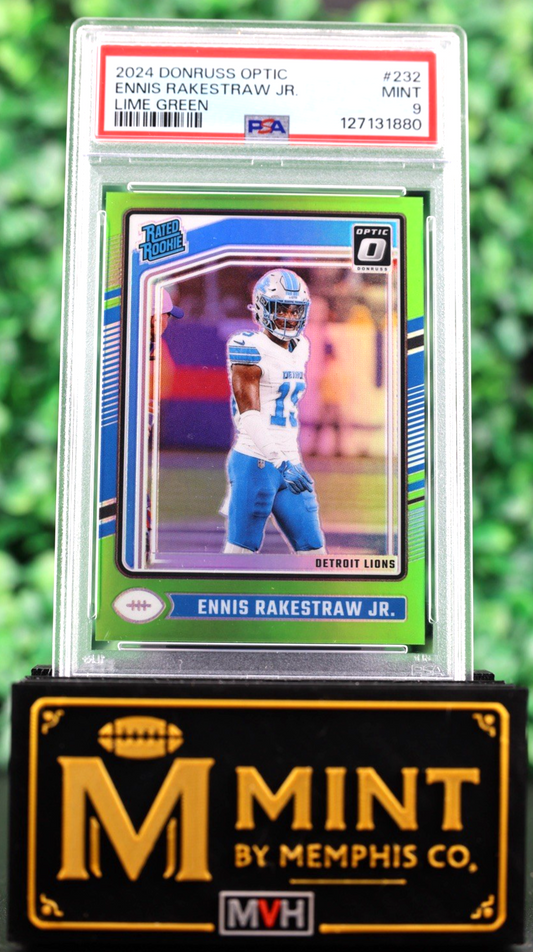 Ennis Rakestraw Jr. 2024 Donruss Optic Lime Green RC /50 PSA 10 LIONS POP 2 SP