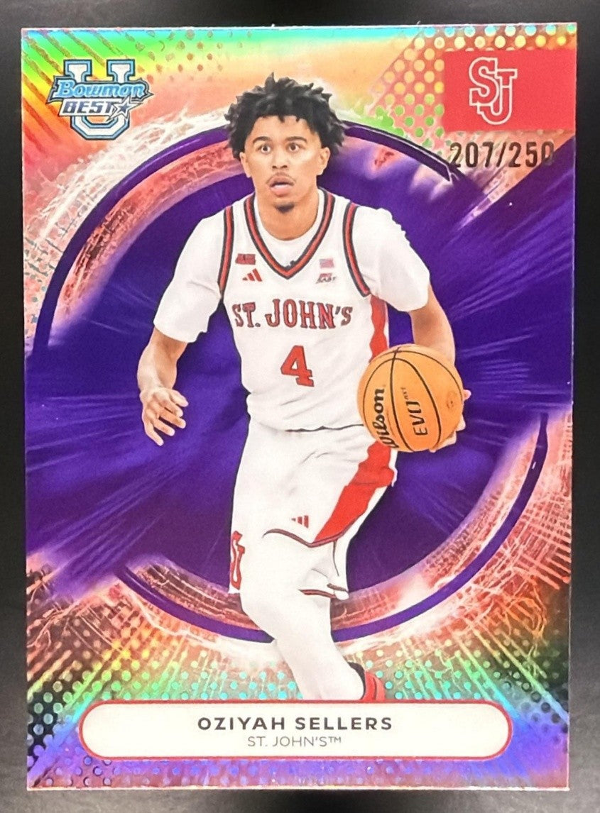 2025 Bowman Best University Oziyah Sellers #95 Purple Refractor /250