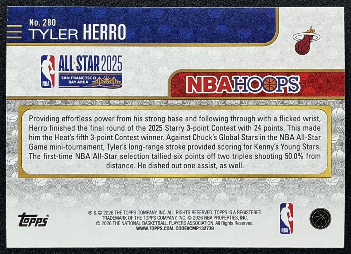 TYLER HERRO 2025-26 TOPPS HOOPS #280 ALL-STAR HEAT