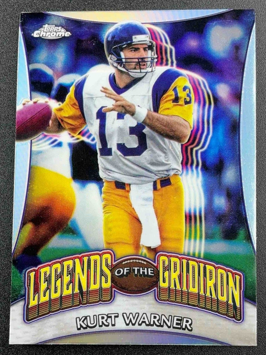 KURT WARNER 2024 TOPPS CHROME #LOG-21 LEGENDS OF THE GRIDIRON REFRACTOR RAMS