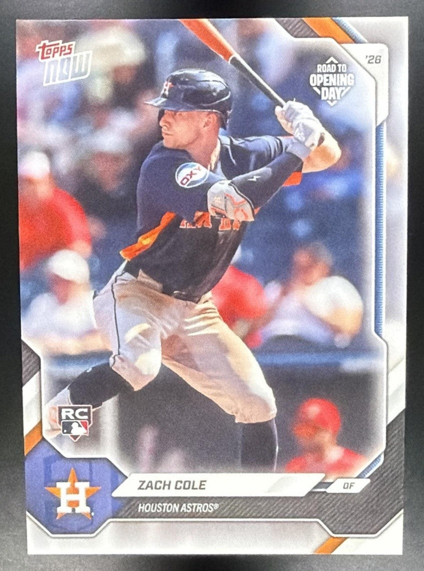 ZACH COLE 2026 TOPPS NOW ROAD TO OPENING DAY #OD-108 RC ASTROS