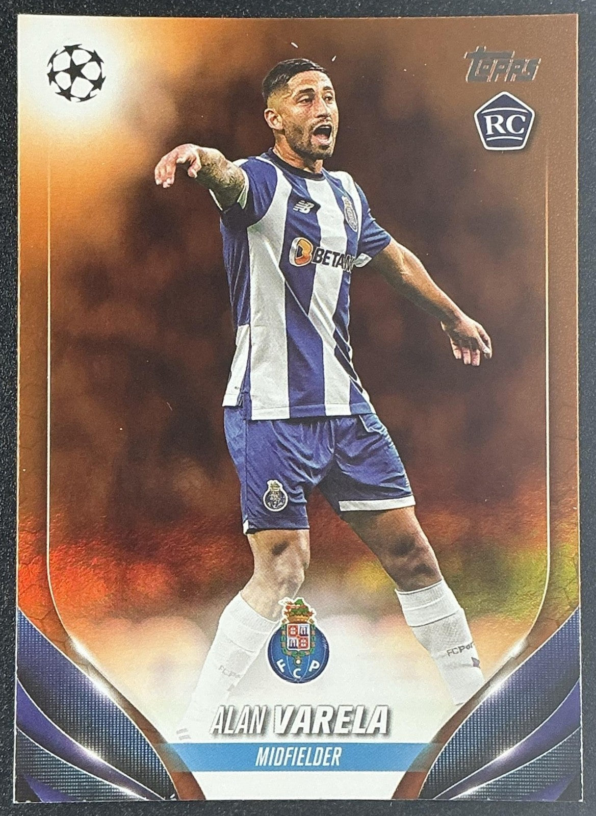 2023 Topps UEFA Club Competitions Jade Edition Alan Varela #55 Orange /25