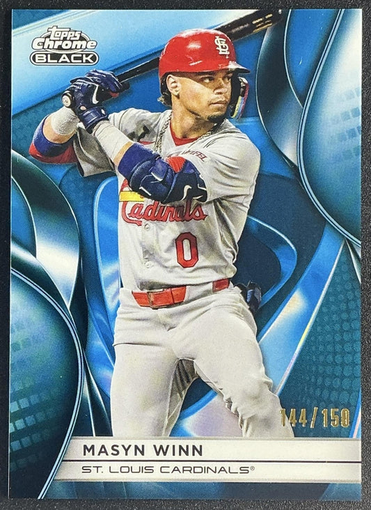 MASYN WINN 2025 TOPPS CHROME BLACK #115 BLUE REFRACTOR 144/150 CARDINALS