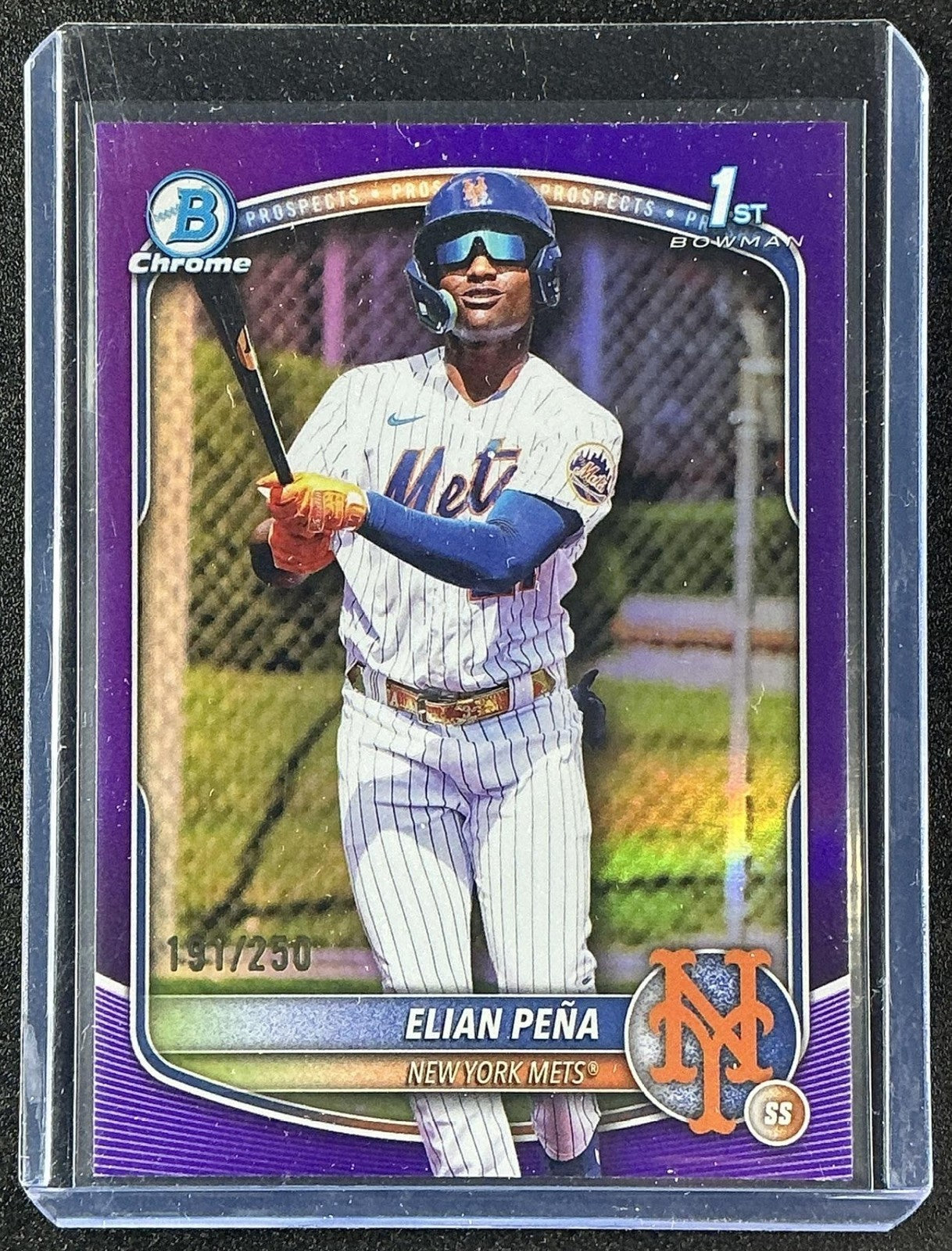 2025 Bowman Chrome Elian Pena #BCP-155 Purple Refractor /250 1st Prospect