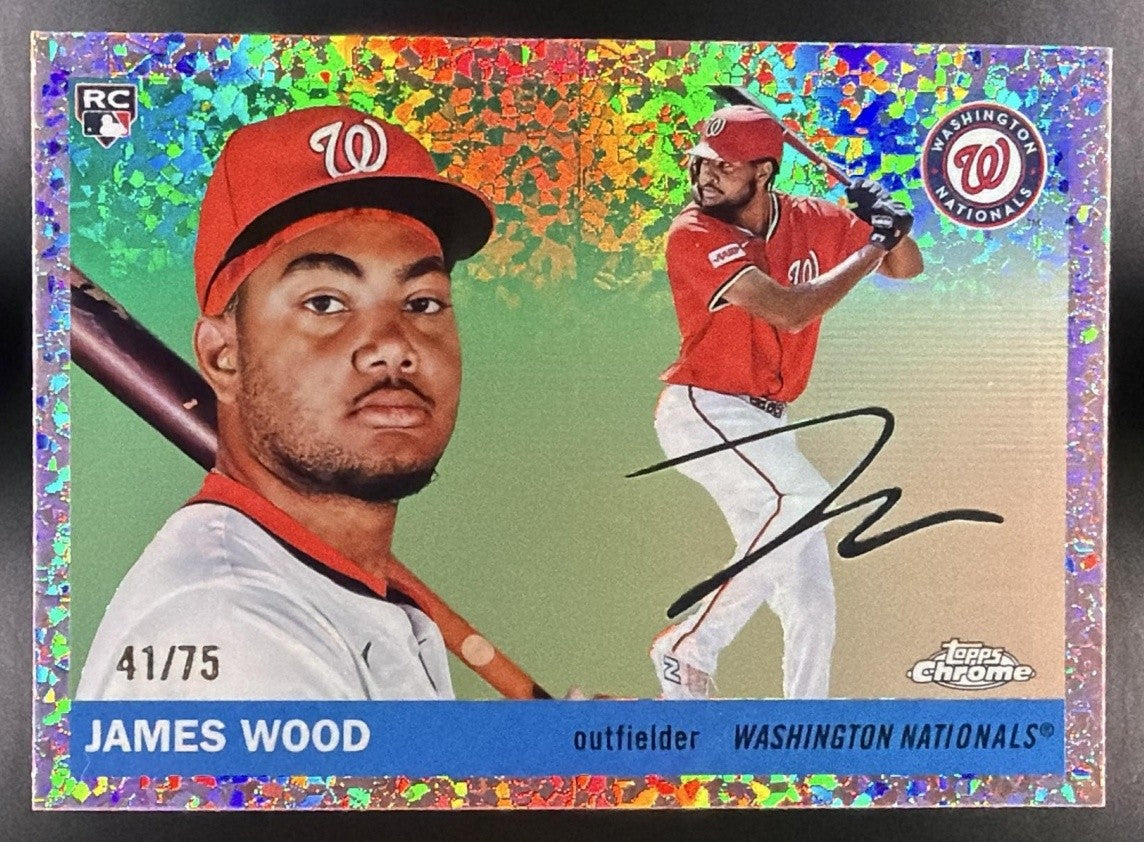 2025 Topps Chrome Platinum Anniversary James Wood Rose Gold Mini-Diamond /75 RC