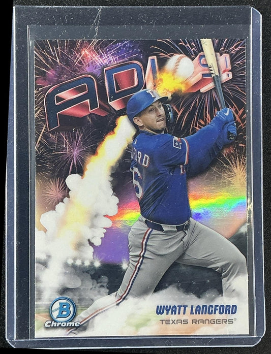 WYATT LANGFORD 2025 BOWMAN CHROME #AD-11 ADIOS! RANGERS