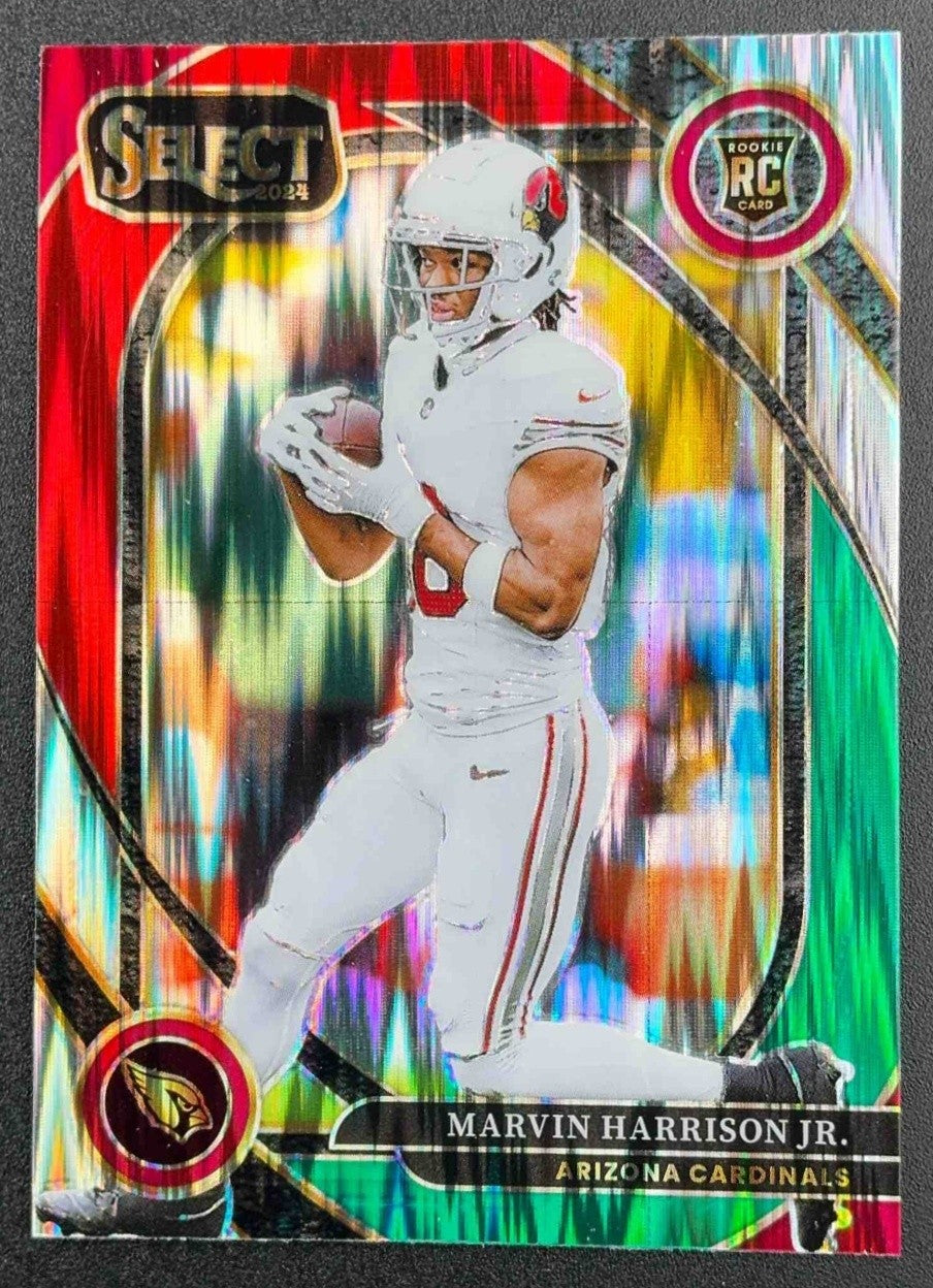 2024 Panini Select Marvin Harrison Jr. #219 Club Green and Red Prizm Shock RC