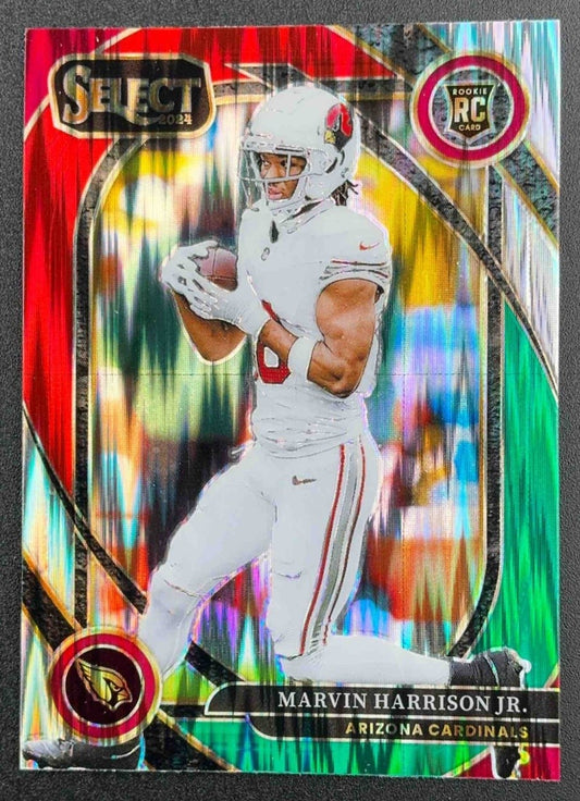 2024 Panini Select Marvin Harrison Jr. #219 Club Green and Red Prizm Shock RC