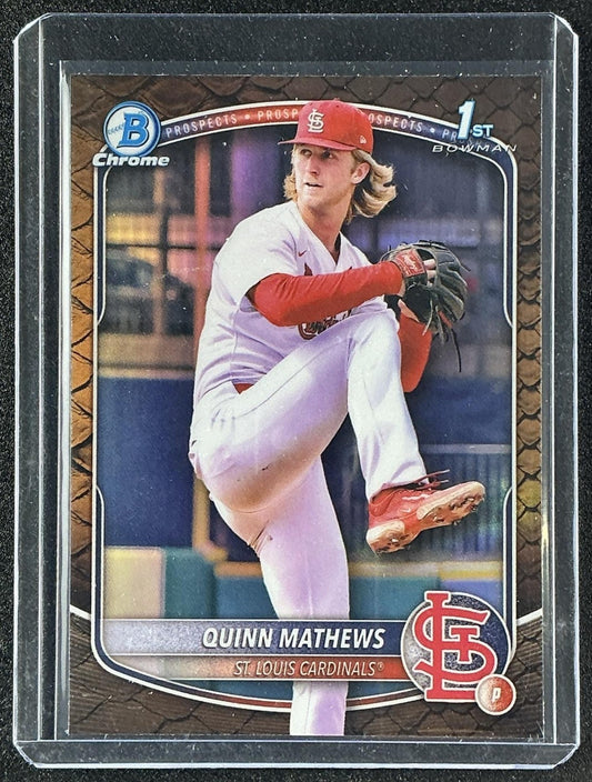 2025 Bowman Quinn Mathews #BCP-25 Chrome Reptilian Refractor 1st Prospect
