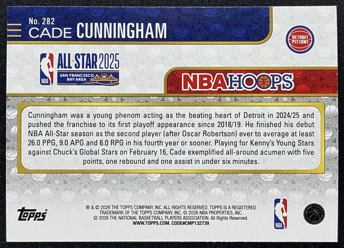 CADE CUNNINGHAM 2025-26 TOPPS HOOPS #282 ALL-STAR PISTONS