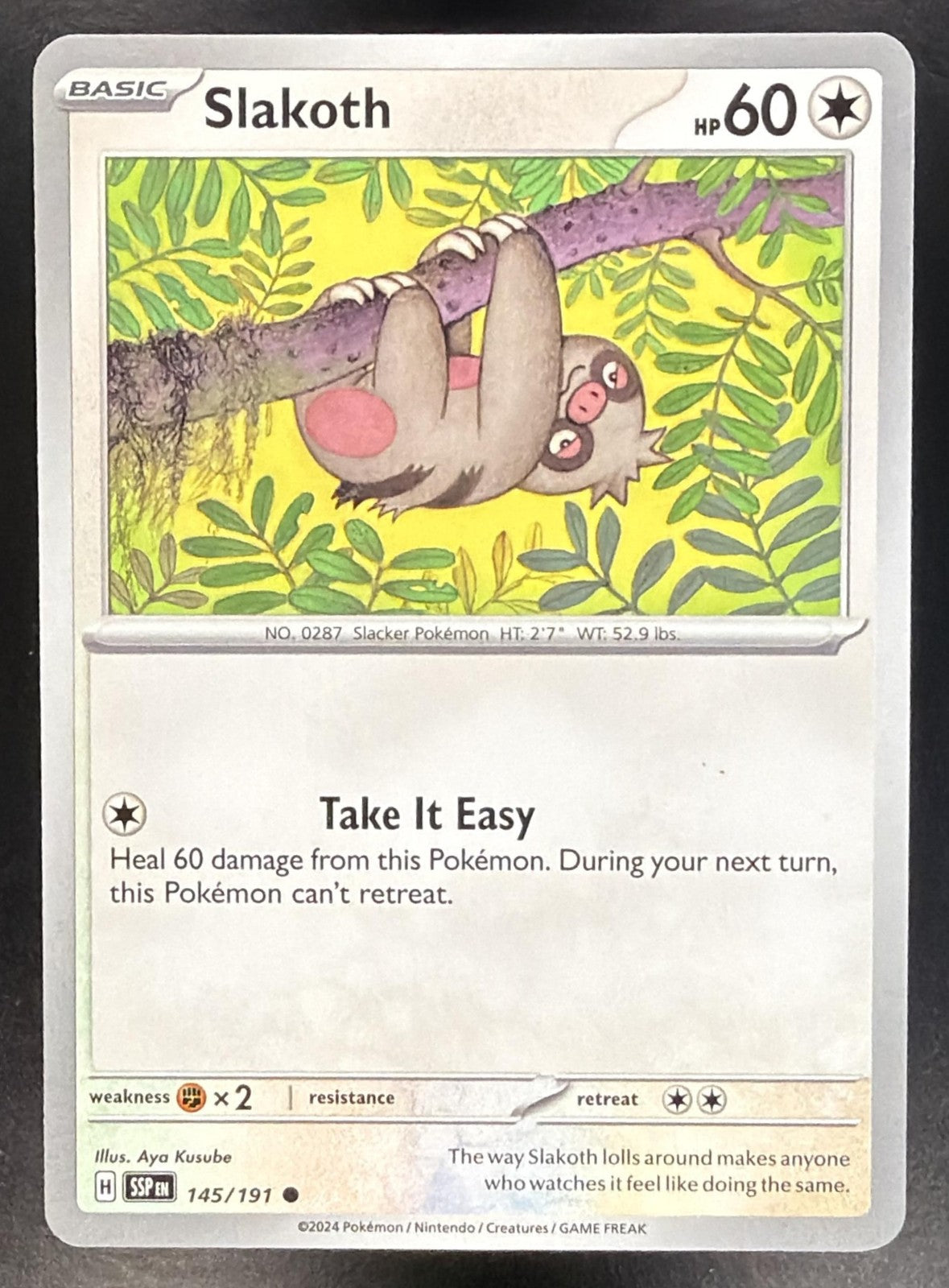 SLAKOTH 2024 POKEMON SURGING SPARKS #145/191
