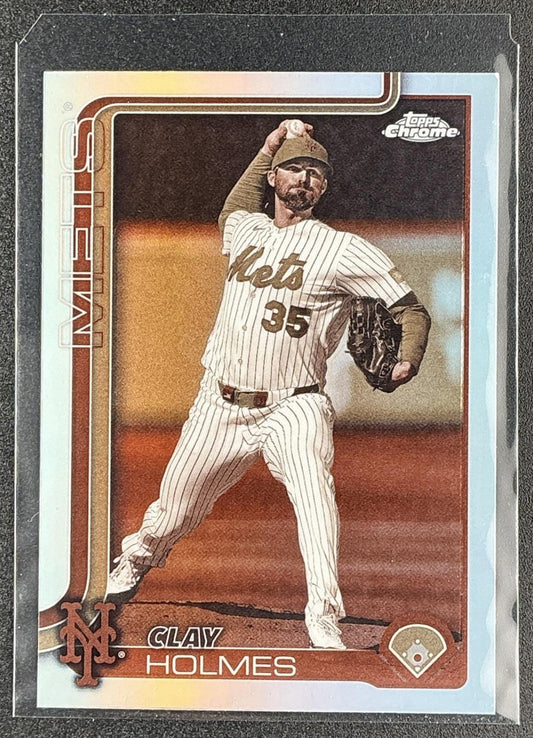 CLAY HOLMES 2025 TOPPS CHROME UPDATE #USC30 SEPIA REFRACTOR METS