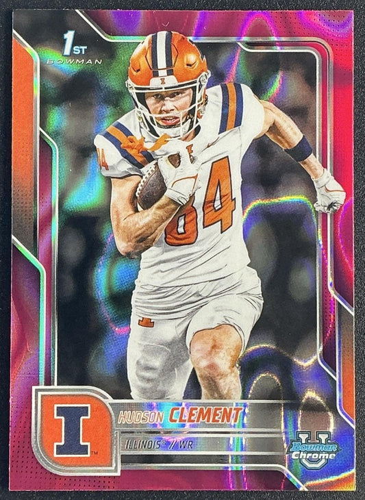 2025 Bowman Chrome University Hudson Clement #73 Pink Lava Refractor 1st
