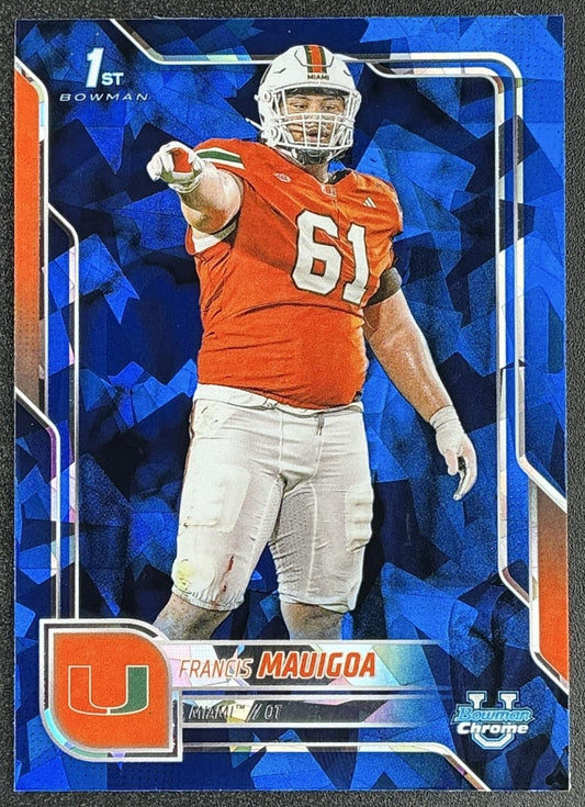 2025 Bowman Chrome University Sapphire Francis Mauigoa #29 1st Prospect
