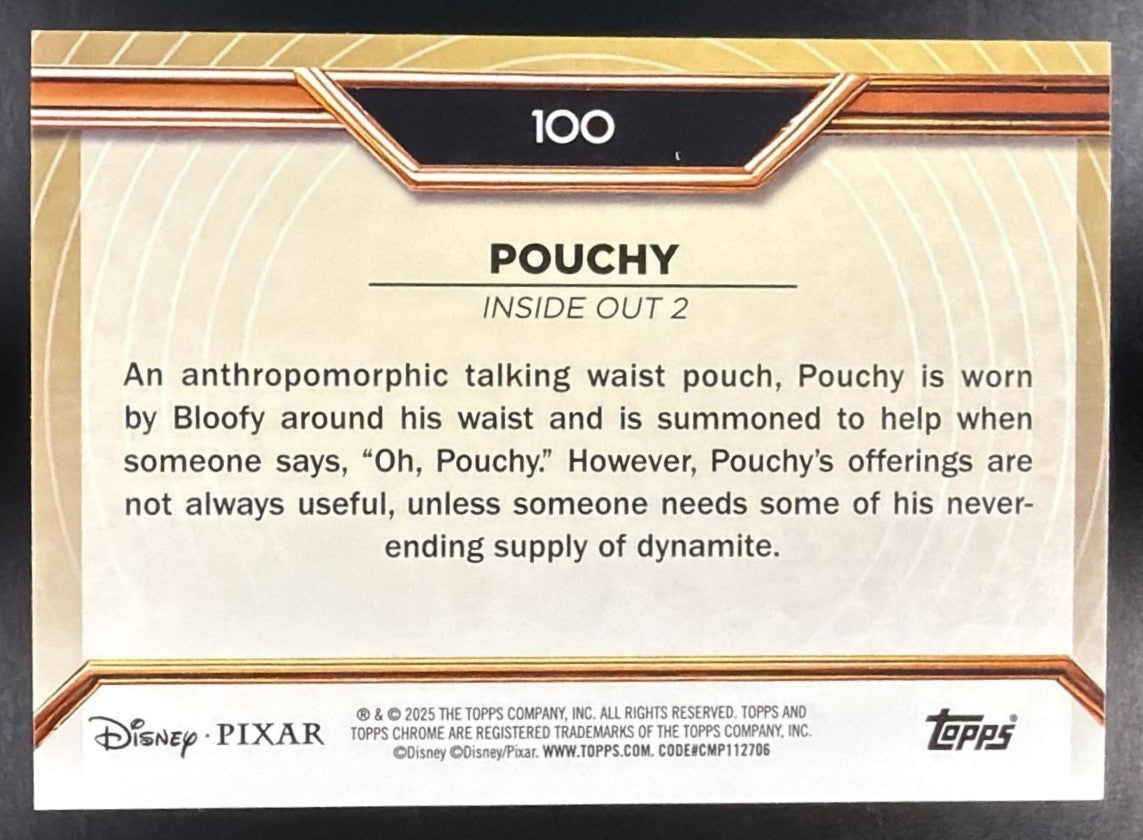 POUCHY 2025 TOPPS PIXAR GOLD #100 GILDED KALEIDOSCOPE ETCH REFRACTOR