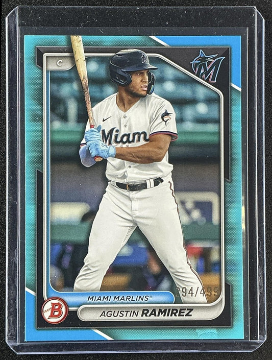AGUSTIN RAMIREZ 2024 BOWMAN DRAFT #BD-133 SKY BLUE 294/499 MARLINS