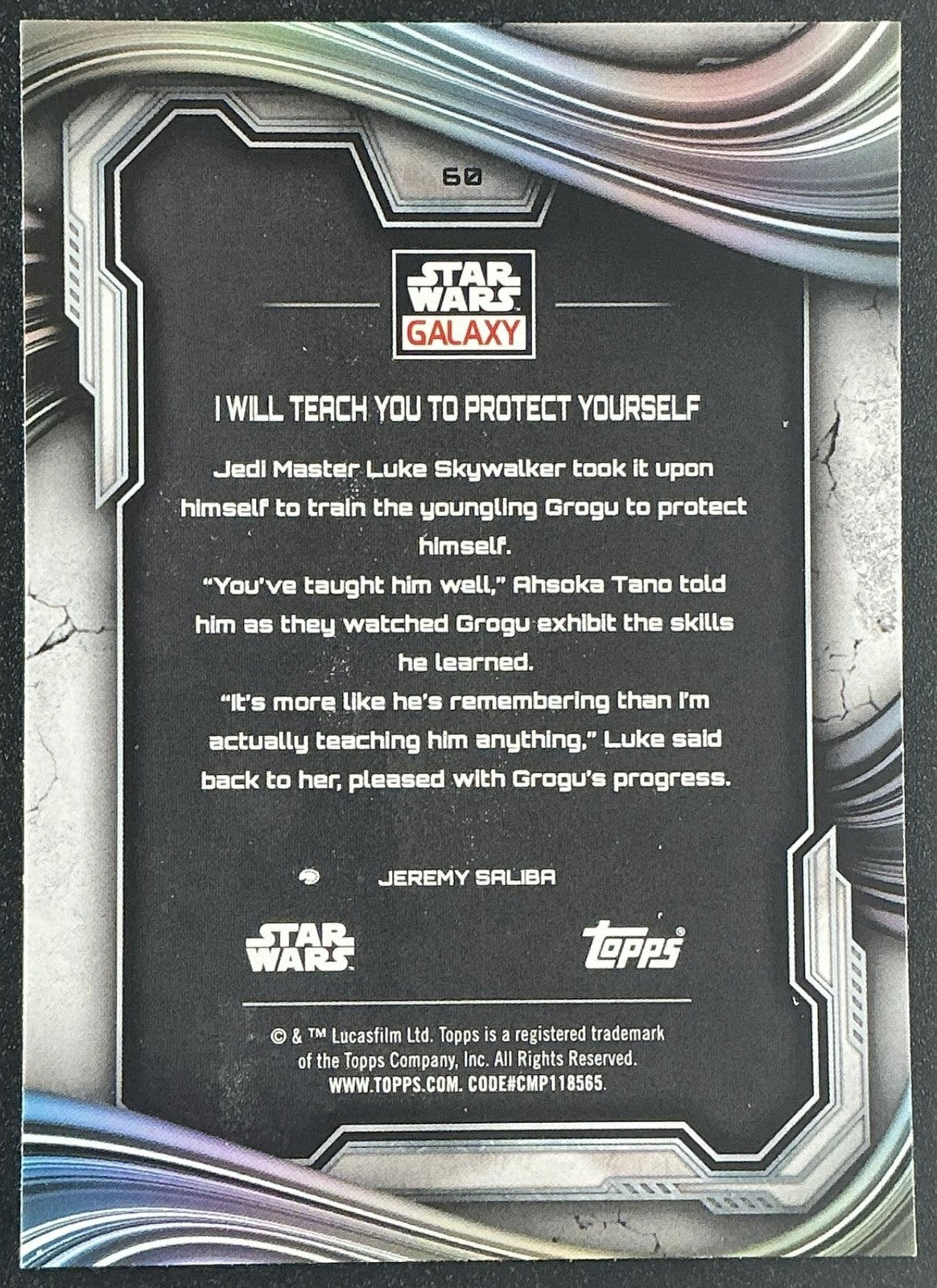 2025 Topps Chrome Star Wars Galaxy I Will Teach You to Protect Yourself #60