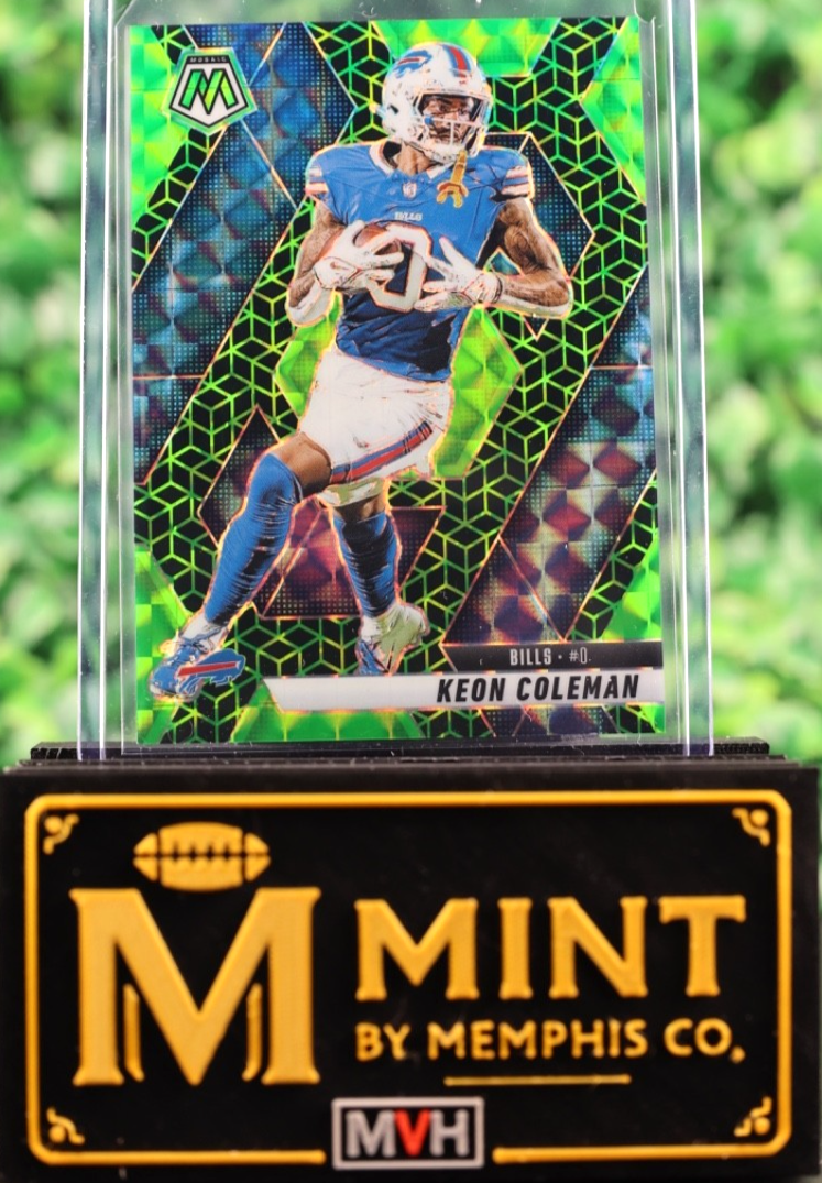 KEON COLEMAN 2025 PANINI MOSAIC FOTL GREEN SPECTRIS /13 SSP BUFFALO BILLS