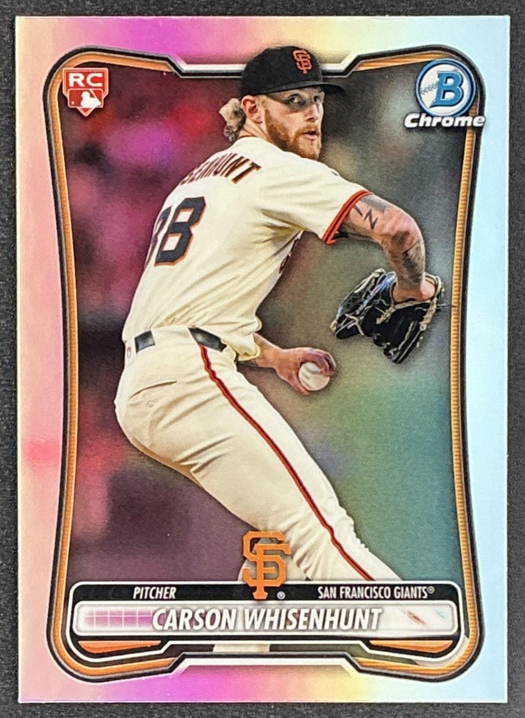 CARSON WHISENHUNT 2026 BOWMAN #16 CHROME ROOKIE RED RC VARIATION GIANTS