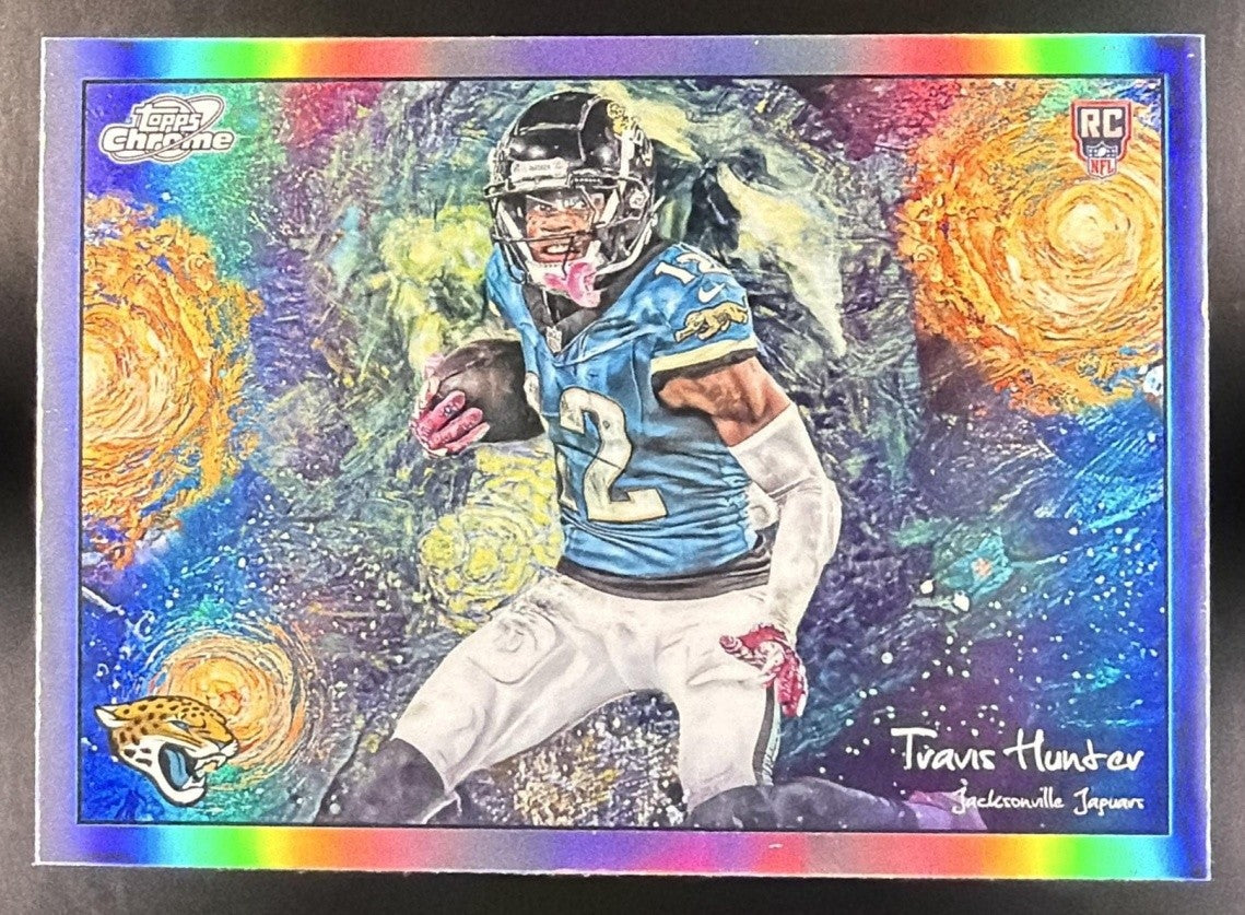 TRAVIS HUNTER 2025 TOPPS COSMIC CHROME #STN-9 STARS IN THE NIGHT RC JAGUARS