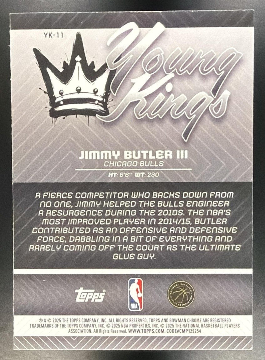 JIMMY BUTLER III 2025-26 BOWMAN #YK-11 CHROME YOUNG KINGS BULLS