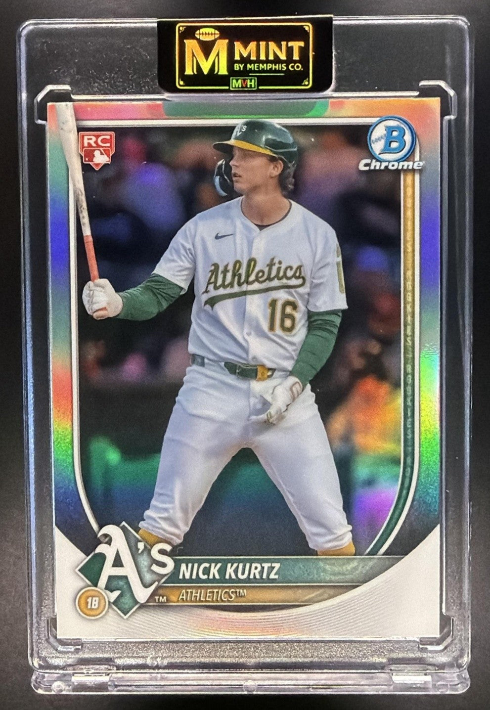 NICK KURTZ 2025 BOWMAN CHROME #93 RED RC VARIATION ATHLETICS