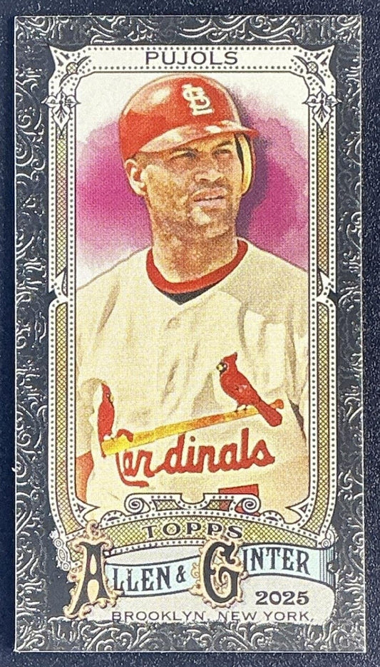ALBERT PUJOLS 2025 TOPPS ALLEN & GINTER #1 MINI BLACK BORDERED CARDINALS