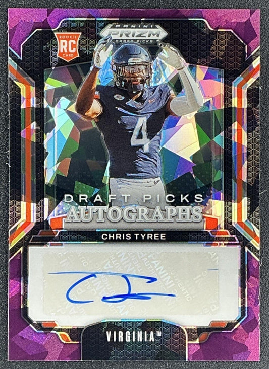 2025 Panini Prizm Draft Picks Chris Tyree #DPA-CTE Auto Purple Ice /199