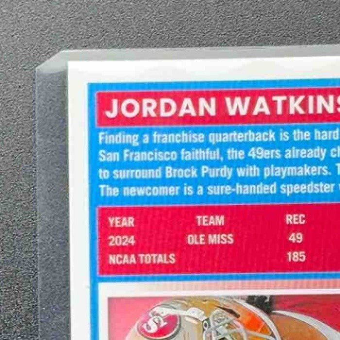 2025 Panini Donruss Optic Jordan Watkins #289 Rated Rookie Blue Hyper Prizm