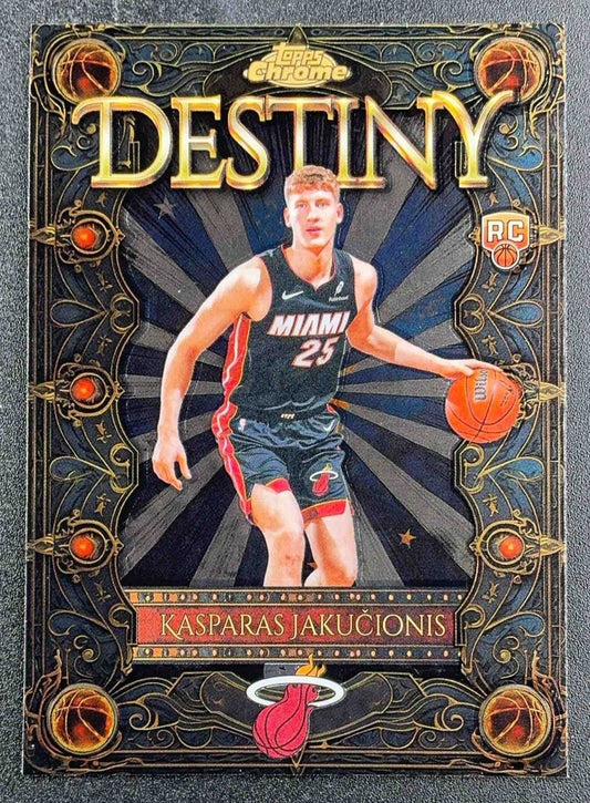 KASPARAS JAKUCIONIS 2025-26 TOPPS CHROME DESTINY RC HEAT