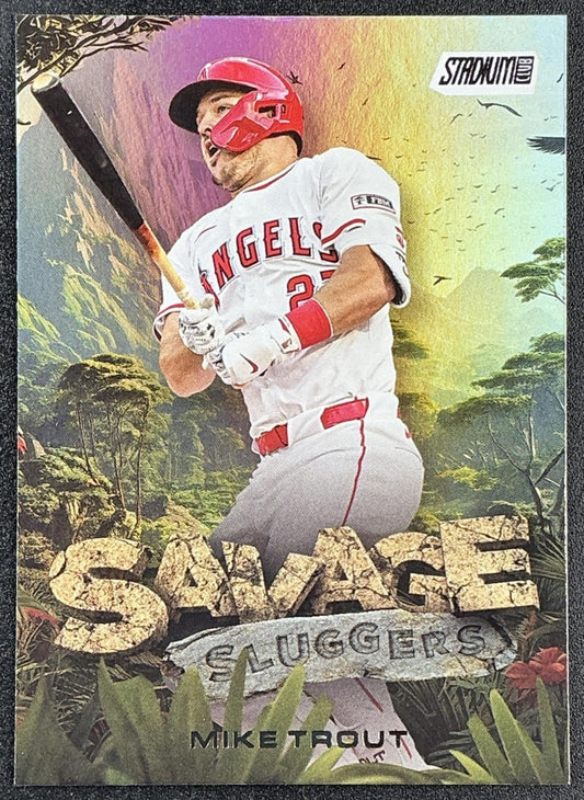 MIKE TROUT 2025 TOPPS STADIUM CLUB #SS-13 SAVAGE SLUGGERS ANGELS