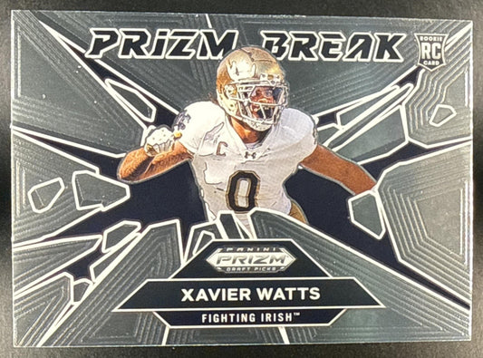 XAVIER WATTS 2025 PANINI PRIZM DRAFT PICKS #8 BREAK FIGHTING IRISH