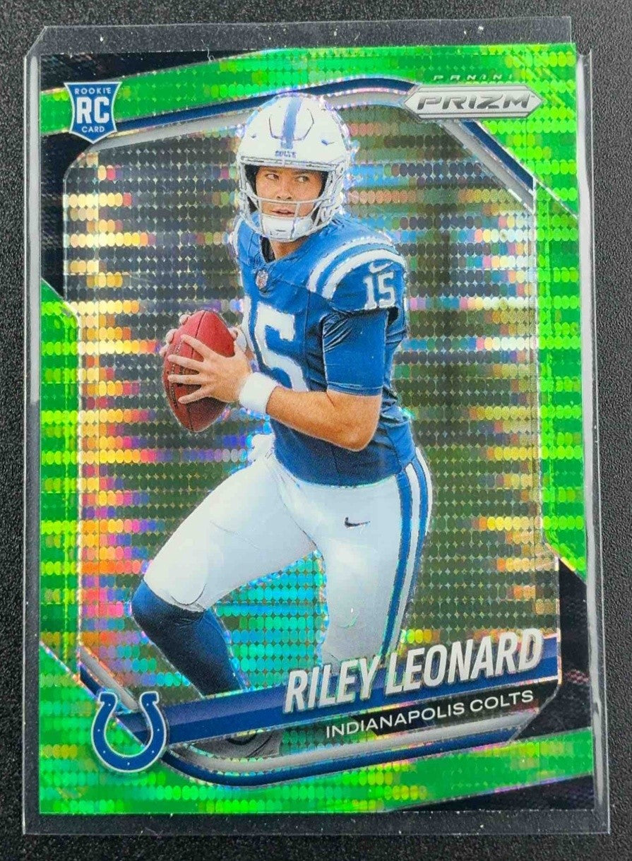 RILEY LEONARD 2025 PANINI PRIZM #342 NEON GREEN PULSAR RC COLTS