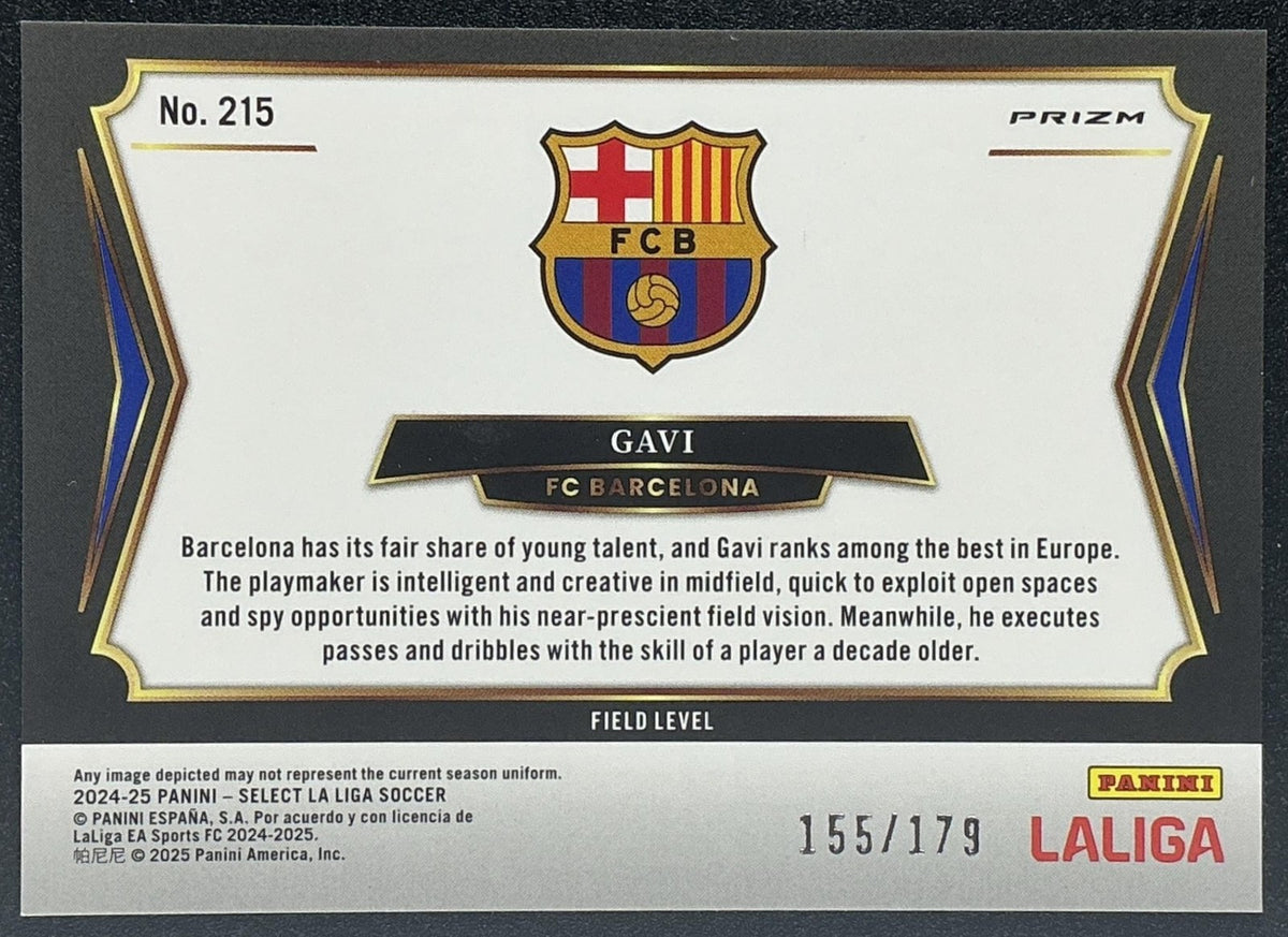 2024 Panini Select La Liga Gavi #215 Pink Mojo Prizm /179 Field Level