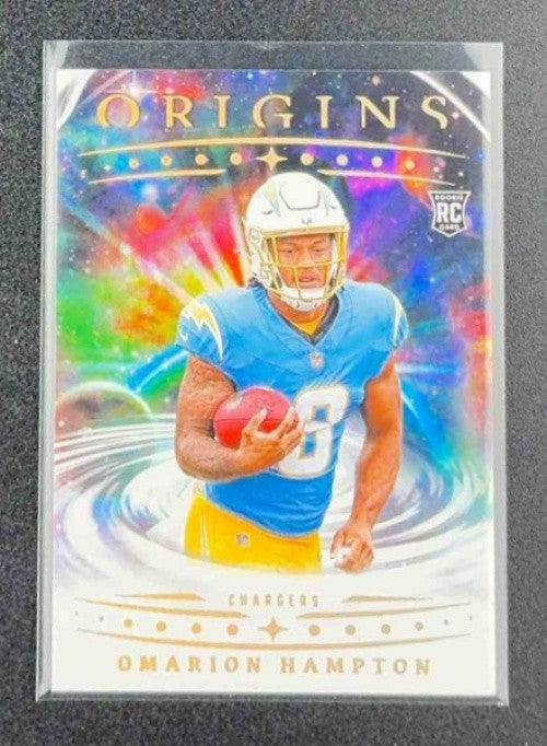 OMARION HAMPTON 2025 PANINI ORIGINS #134 ROOKIE RC CHARGERS