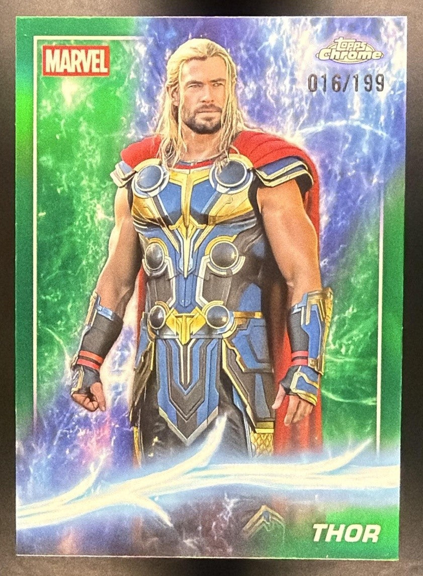 2025 Topps Chrome Marvel Studios Thor #134 Green Refractor /199